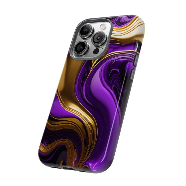 Purple and Gold Liquid iPhone | Samsung | Samsung Galaxy | Google Pixel - Cell Phone Tough Cases - Image 98