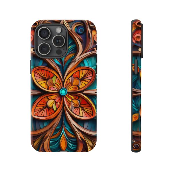 Wood Grain Flower iPhone | Samsung | Samsung Galaxy | Google Pixel - Cell Phone Tough Cases - Image 179