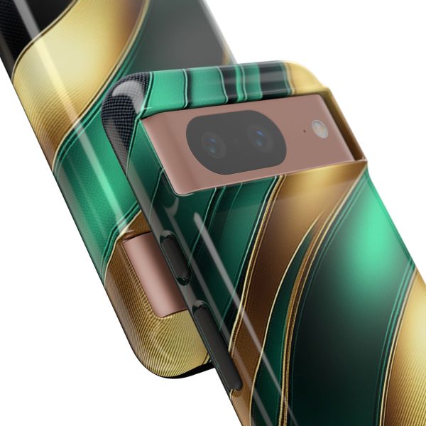 Green and Gold iPhone | Samsung | Samsung Galaxy | Google Pixel - Cell Phone Tough Cases - Image 226