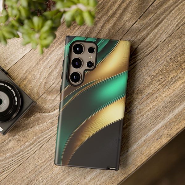 Green and Gold iPhone | Samsung | Samsung Galaxy | Google Pixel - Cell Phone Tough Cases - Image 214