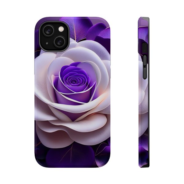 Purple and White Custom Magnetic Tough Case for iPhone - Dual Layer Protection with MagSafe® Compatibility - Matte or Glossy Finish - Image 21