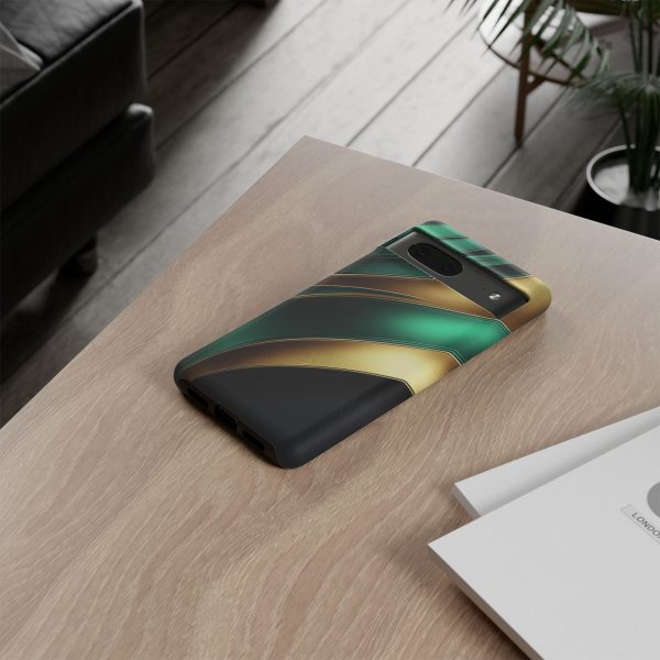 Green and Gold iPhone | Samsung | Samsung Galaxy | Google Pixel - Cell Phone Tough Cases - Image 152