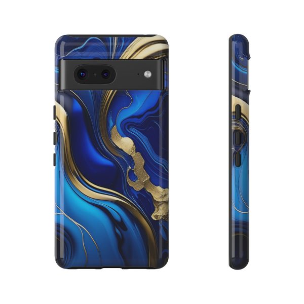 Royal Blue and Gold iPhone | Samsung | Samsung Galaxy | Google Pixel - Cell Phone Tough Cases - Image 145