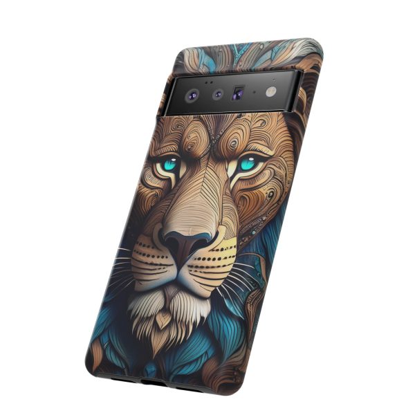 Wood Lion Art iPhone | Google Pixel - Cell Phone Tough Cases - Image 90