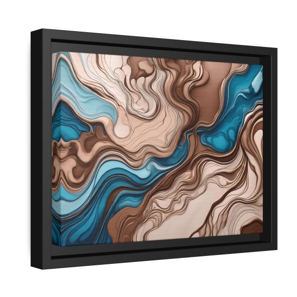 Brown and Teal Abstract BT4 Matte Canvas, Black Frame - Image 2