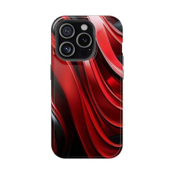 Red and Black Custom Magnetic Tough Case for iPhone - Dual Layer Protection with MagSafe® Compatibility - Matte or Glossy Finish - Image 91