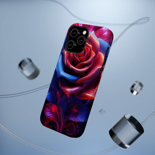 Red and Blue Rose- Custom Magnetic Tough Case for iPhone - Dual Layer Protection with MagSafe® Compatibility - Matte or Glossy Finish - Image 35