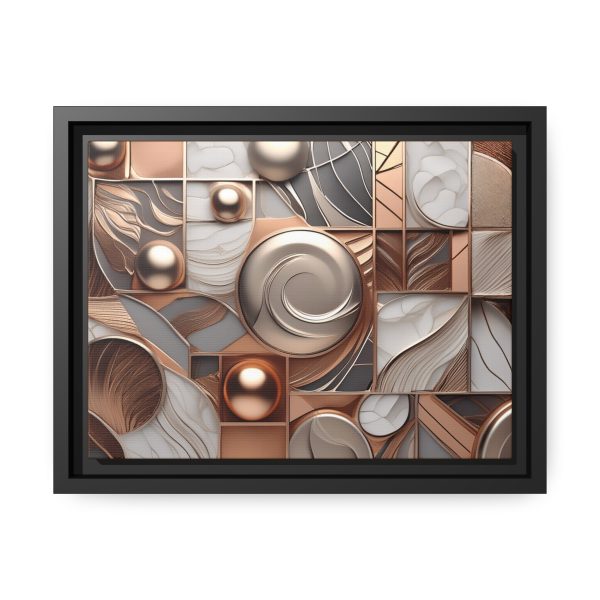 Neutral Colors Abstract Matte Canvas, Black Frame