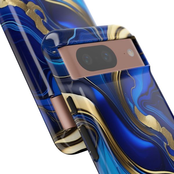 Royal Blue and Gold iPhone | Samsung | Samsung Galaxy | Google Pixel - Cell Phone Tough Cases - Image 226