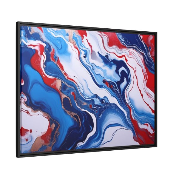 Red White and Blue TS3 Marble Matte Canvas, Black Frame - Image 34