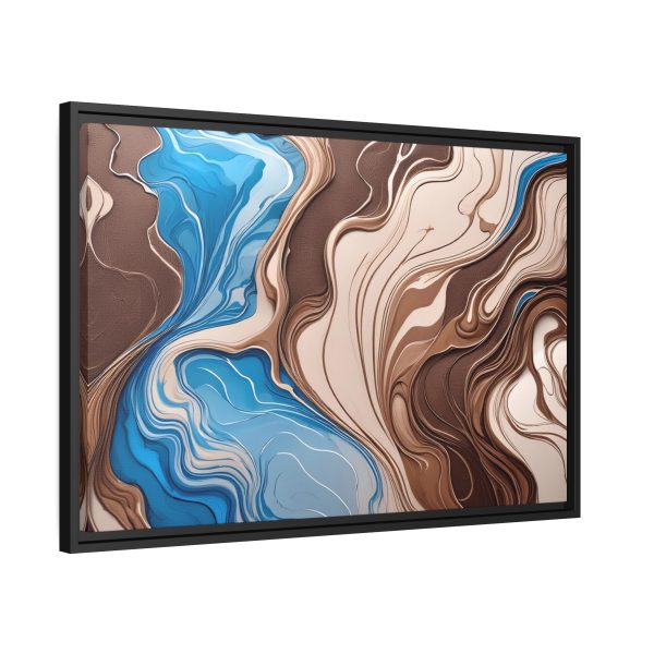 Brown and Teal Abstract BT3 Matte Canvas, Black Frame - Image 22