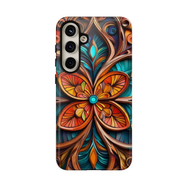 Wood Grain Flower iPhone | Samsung | Samsung Galaxy | Google Pixel - Cell Phone Tough Cases - Image 195