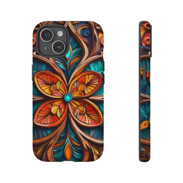 Wood Grain Flower iPhone | Samsung | Samsung Galaxy | Google Pixel - Cell Phone Tough Cases - Image 164