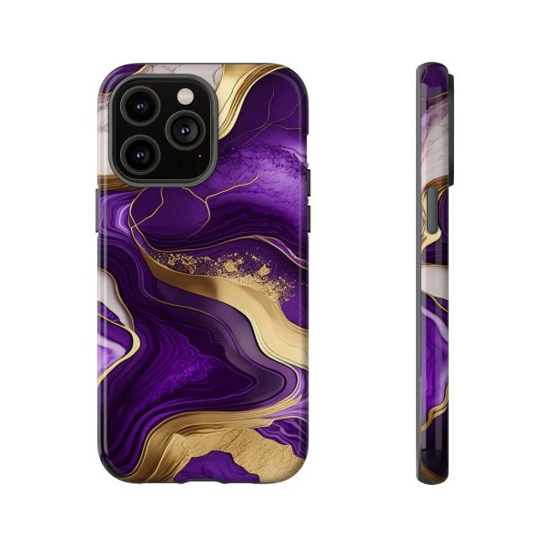 Purple and Gold iPhone | Samsung | Samsung Galaxy | Google Pixel - Cell Phone Tough Cases - Image 113