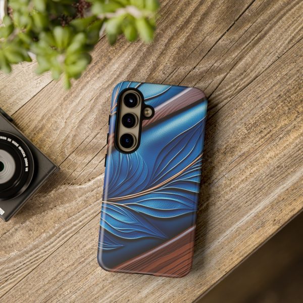 Blue Leather iPhone | Samsung | Samsung Galaxy | Google Pixel - Cell Phone Tough Cases - Image 190