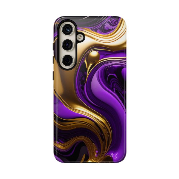 Purple and Gold Liquid iPhone | Samsung | Samsung Galaxy | Google Pixel - Cell Phone Tough Cases - Image 195