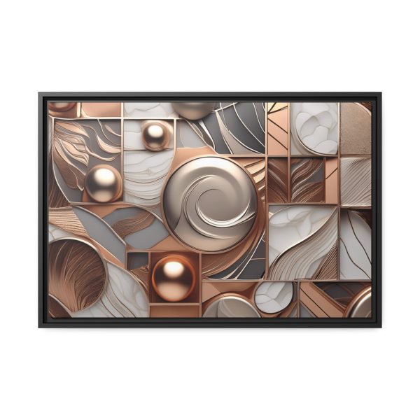 Neutral Colors Abstract Matte Canvas, Black Frame - Image 21