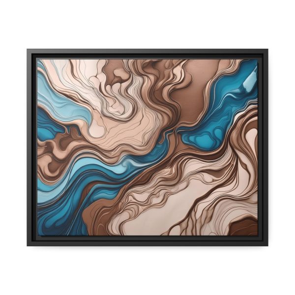 Brown and Teal Abstract BT4 Matte Canvas, Black Frame - Image 13