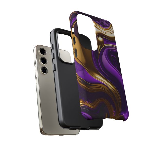 Purple and Gold Liquid iPhone | Samsung | Samsung Galaxy | Google Pixel - Cell Phone Tough Cases - Image 127