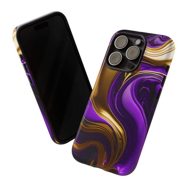 Purple and Gold Liquid iPhone | Samsung | Samsung Galaxy | Google Pixel - Cell Phone Tough Cases - Image 174