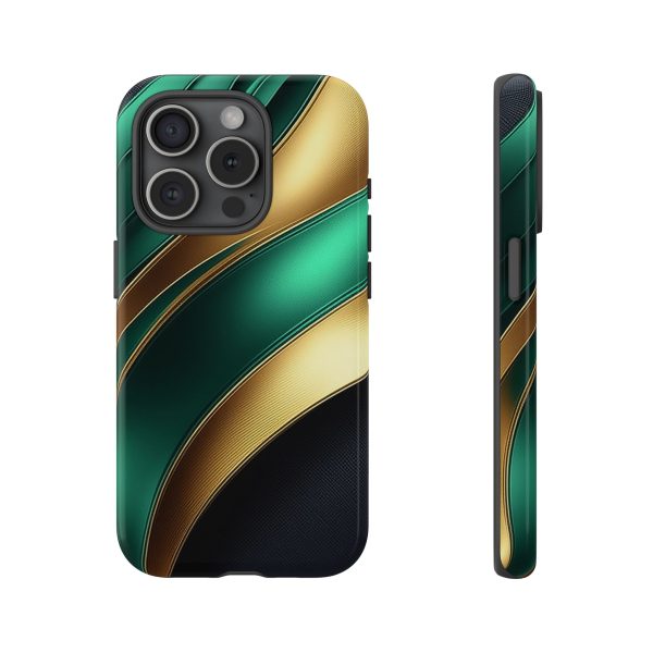 Green and Gold iPhone | Samsung | Samsung Galaxy | Google Pixel - Cell Phone Tough Cases - Image 173