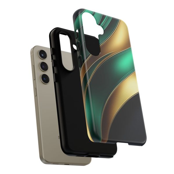 Green and Gold iPhone | Samsung | Samsung Galaxy | Google Pixel - Cell Phone Tough Cases - Image 193