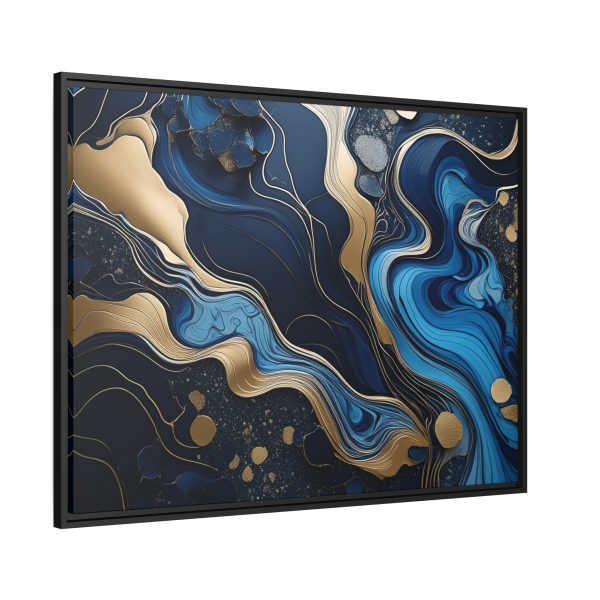 Blue Gold Abstract Art 1 Matte Canvas, Black Frame - Image 34