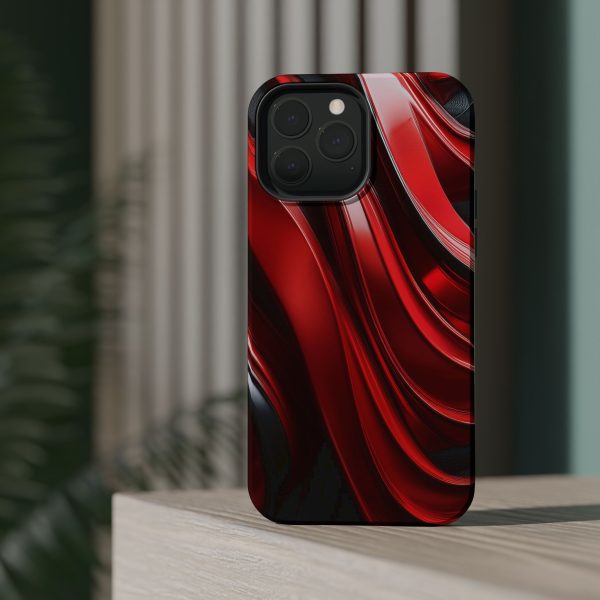 Red and Black Custom Magnetic Tough Case for iPhone - Dual Layer Protection with MagSafe® Compatibility - Matte or Glossy Finish - Image 79