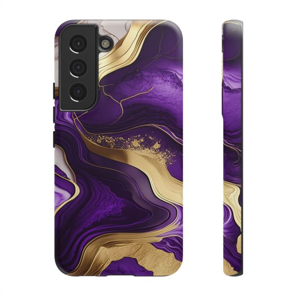 Purple and Gold iPhone | Samsung | Samsung Galaxy | Google Pixel - Cell Phone Tough Cases - Image 79