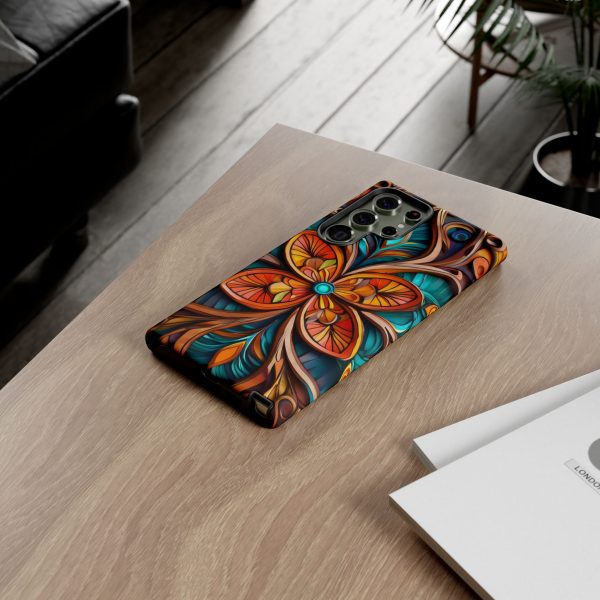 Wood Grain Flower iPhone | Samsung | Samsung Galaxy | Google Pixel - Cell Phone Tough Cases - Image 144