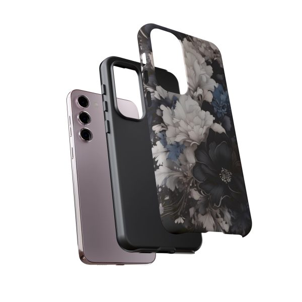 Black and White Flowers iPhone | Samsung | Samsung Galaxy | Google Pixel - Cell Phone Tough Cases - Image 135