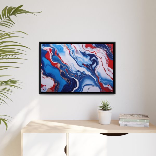 Red White and Blue TS3 Marble Matte Canvas, Black Frame - Image 23