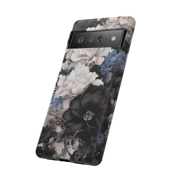 Black and White Flowers iPhone | Samsung | Samsung Galaxy | Google Pixel - Cell Phone Tough Cases - Image 158