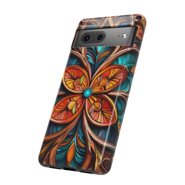 Wood Grain Flower iPhone | Samsung | Samsung Galaxy | Google Pixel - Cell Phone Tough Cases - Image 146