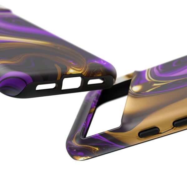 Purple and Gold Liquid iPhone | Samsung | Samsung Galaxy | Google Pixel - Cell Phone Tough Cases - Image 232