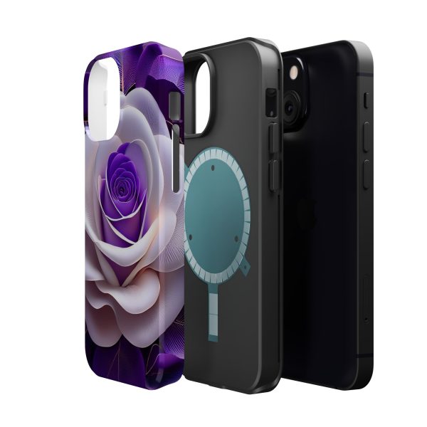 Purple and White Custom Magnetic Tough Case for iPhone - Dual Layer Protection with MagSafe® Compatibility - Matte or Glossy Finish - Image 52