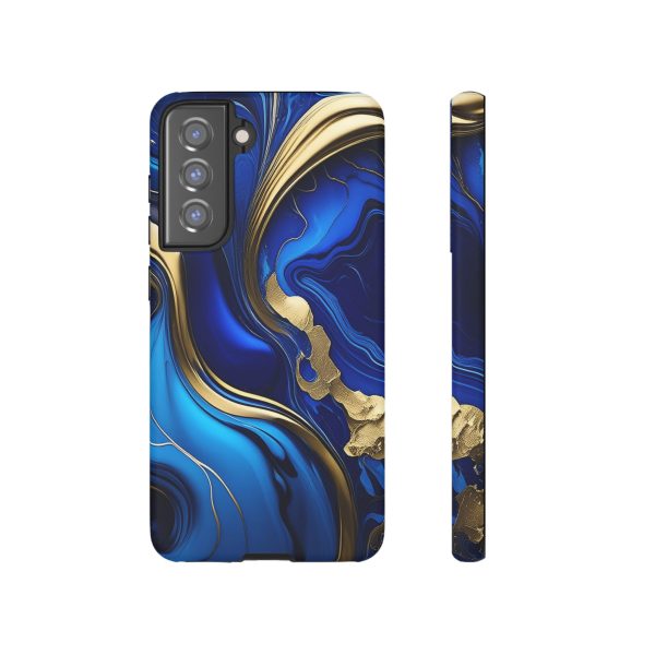 Royal Blue and Gold iPhone | Samsung | Samsung Galaxy | Google Pixel - Cell Phone Tough Cases - Image 75