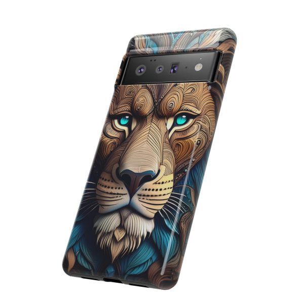 Wood Lion Art iPhone | Google Pixel - Cell Phone Tough Cases - Image 86