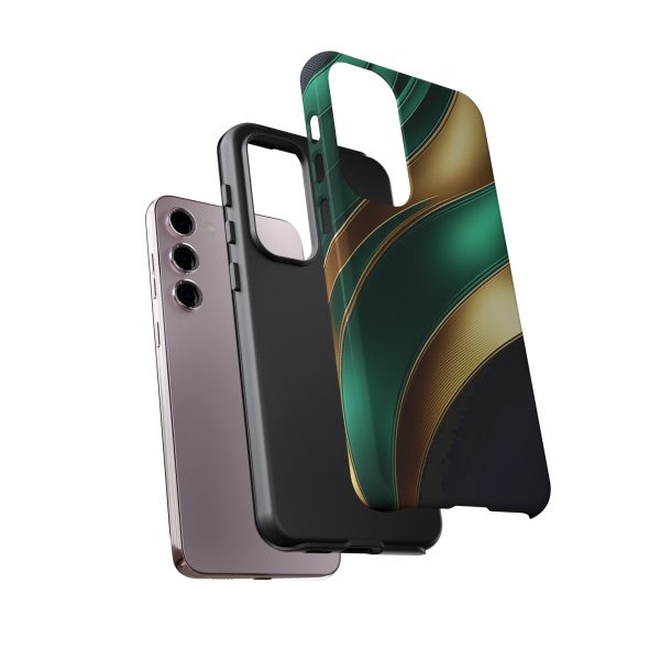 Green and Gold iPhone | Samsung | Samsung Galaxy | Google Pixel - Cell Phone Tough Cases - Image 131