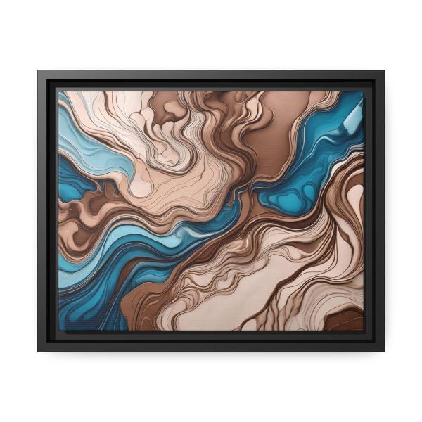 Brown and Teal Abstract BT4 Matte Canvas, Black Frame - Image 5