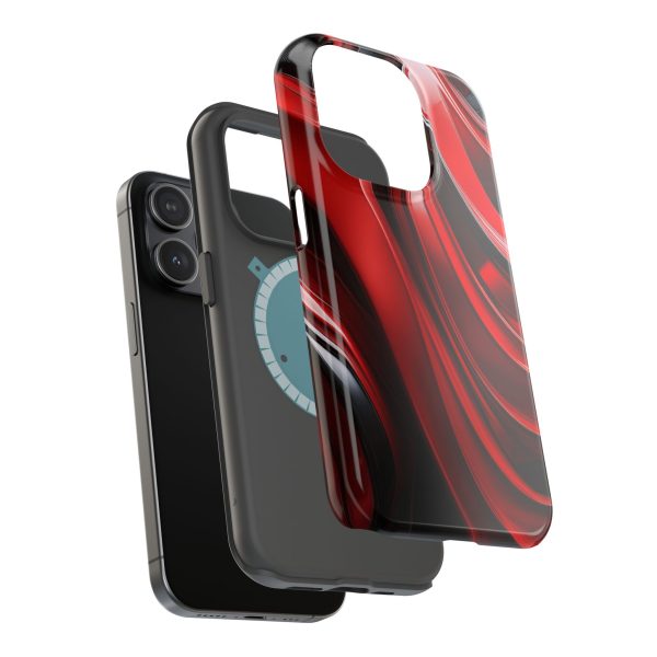 Red and Black Custom Magnetic Tough Case for iPhone - Dual Layer Protection with MagSafe® Compatibility - Matte or Glossy Finish - Image 92