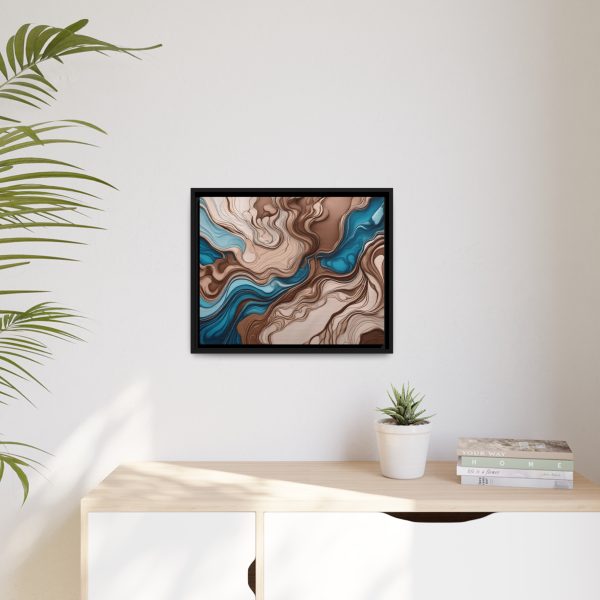 Brown and Teal Abstract BT4 Matte Canvas, Black Frame - Image 15