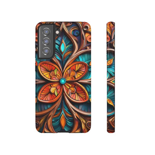 Wood Grain Flower iPhone | Samsung | Samsung Galaxy | Google Pixel - Cell Phone Tough Cases - Image 73