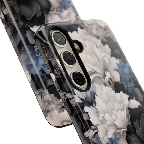 Black and White Flowers iPhone | Samsung | Samsung Galaxy | Google Pixel - Cell Phone Tough Cases - Image 196