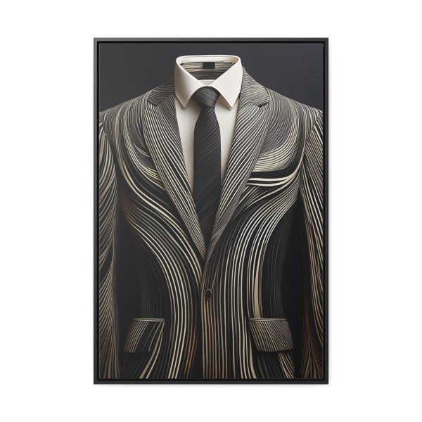 Black Suit Abstract Gallery Canvas Wraps, Vertical Frame - Image 31