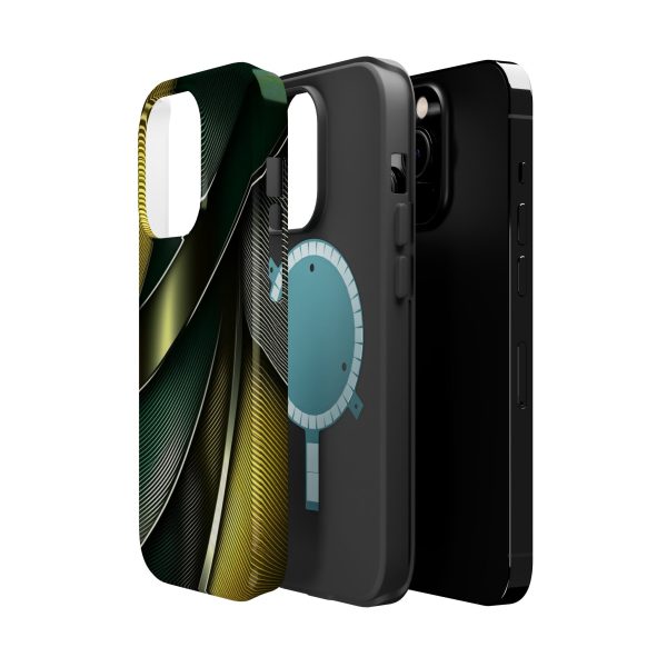 Green and Yellow Carbon Custom Magnetic Tough Case for iPhone - Dual Layer Protection with MagSafe® Compatibility - Matte or Glossy Finish - Image 12