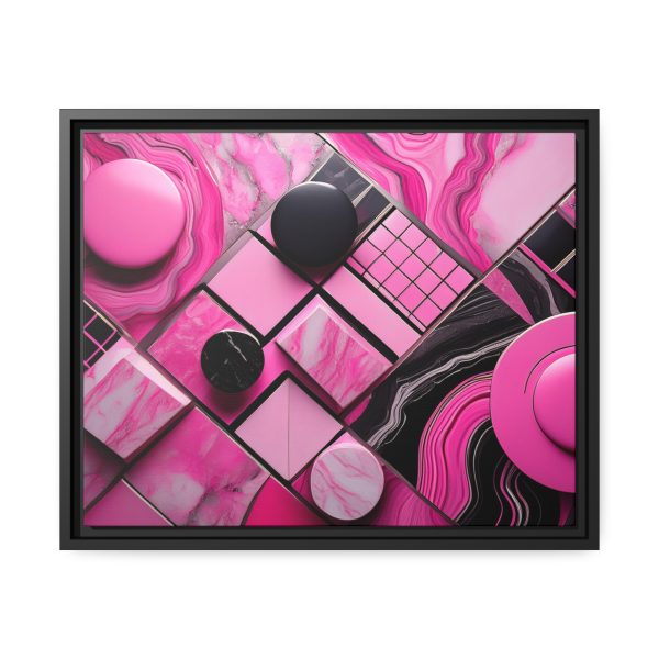 Pink And Black Abstract 2 Matte Canvas, Black Frame - Image 13