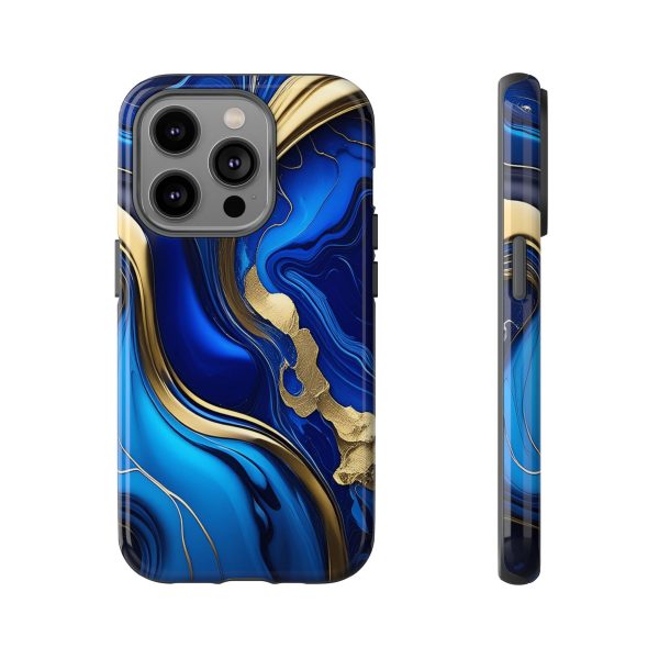 Royal Blue and Gold iPhone | Samsung | Samsung Galaxy | Google Pixel - Cell Phone Tough Cases - Image 97