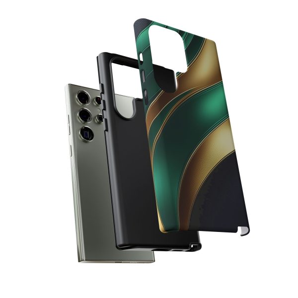 Green and Gold iPhone | Samsung | Samsung Galaxy | Google Pixel - Cell Phone Tough Cases - Image 143