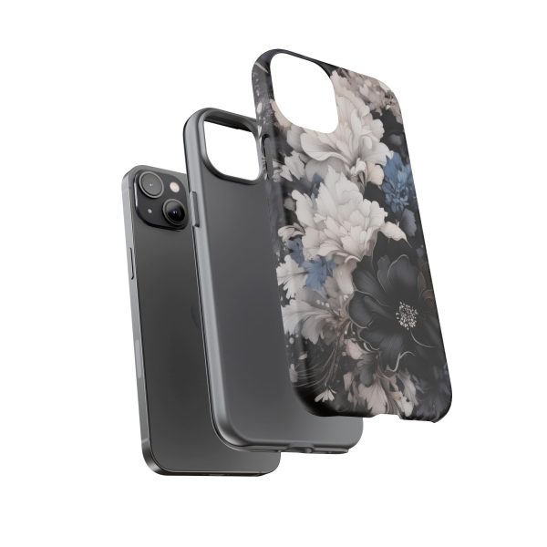 Black and White Flowers iPhone | Samsung | Samsung Galaxy | Google Pixel - Cell Phone Tough Cases - Image 111